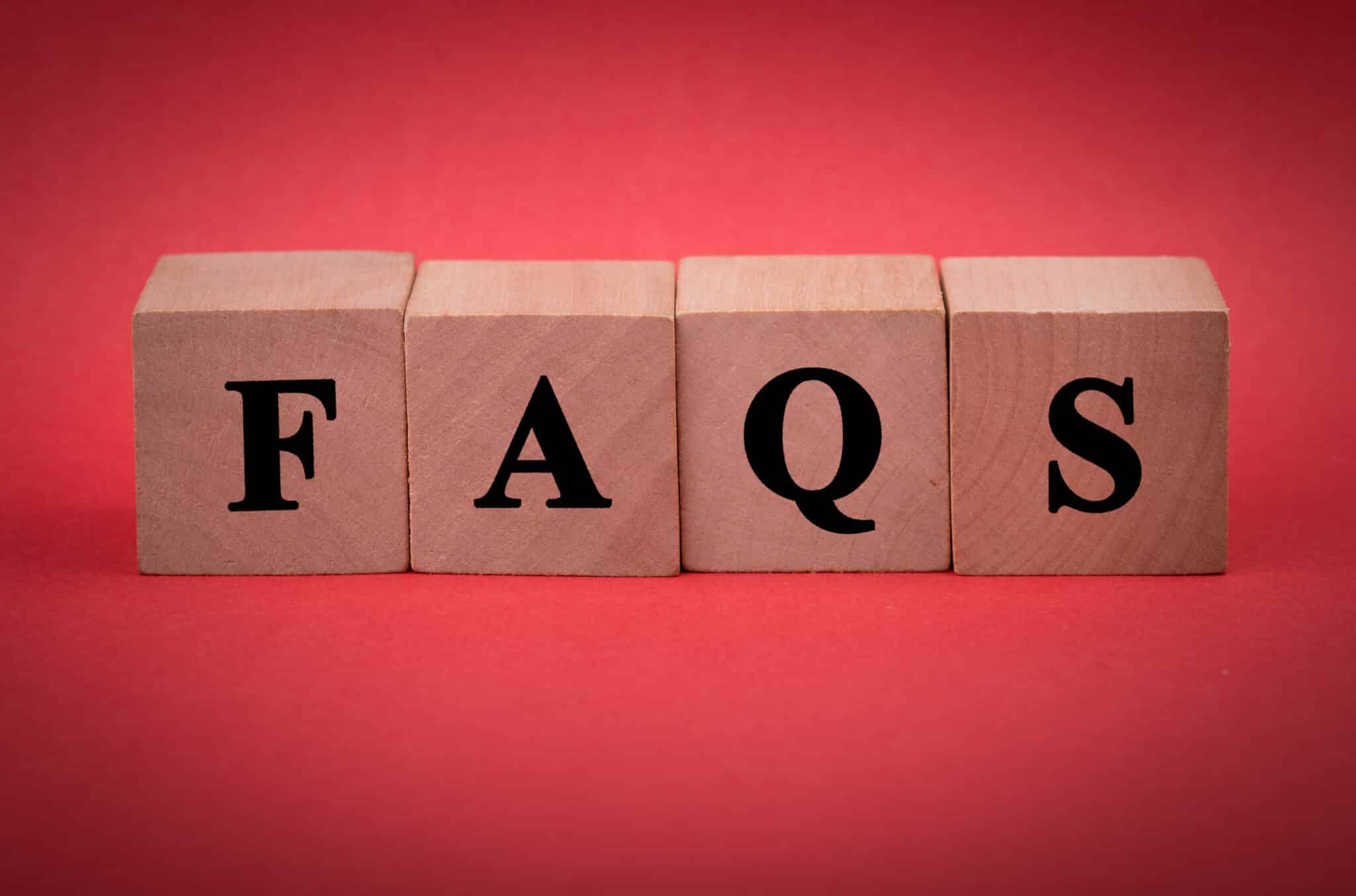 FAQS Text Wooden Blocks isolated, Heating Repair.